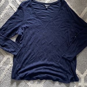 Simply Vera 1X Navy Long Sleeve Top NWOT